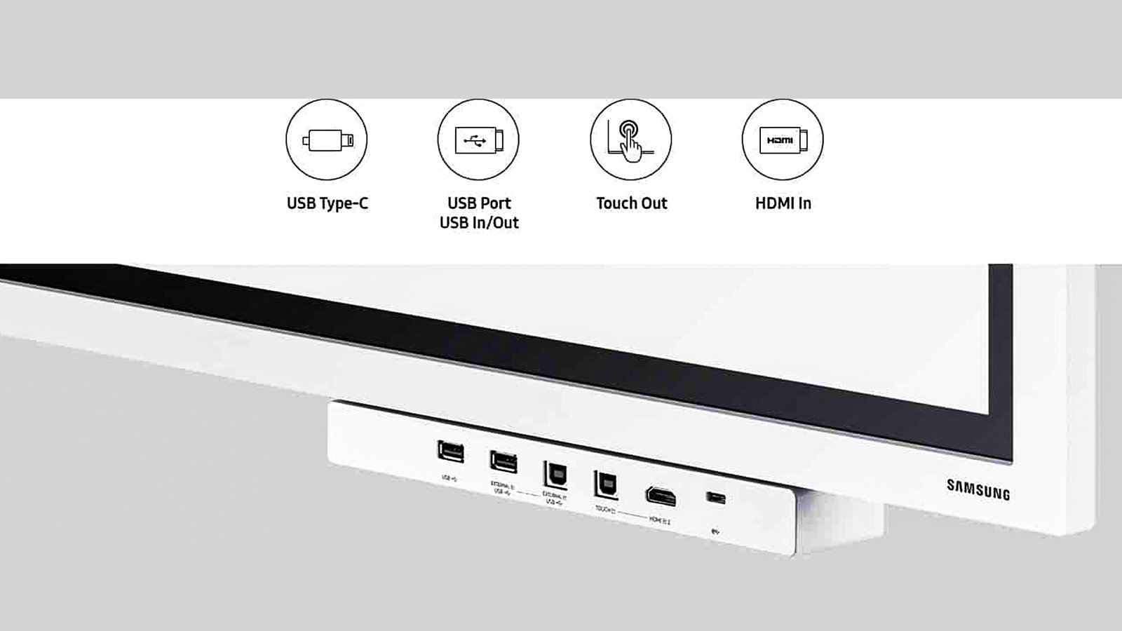 Samsung Display Interactive Screen Section Images 3 in 1 USB C port