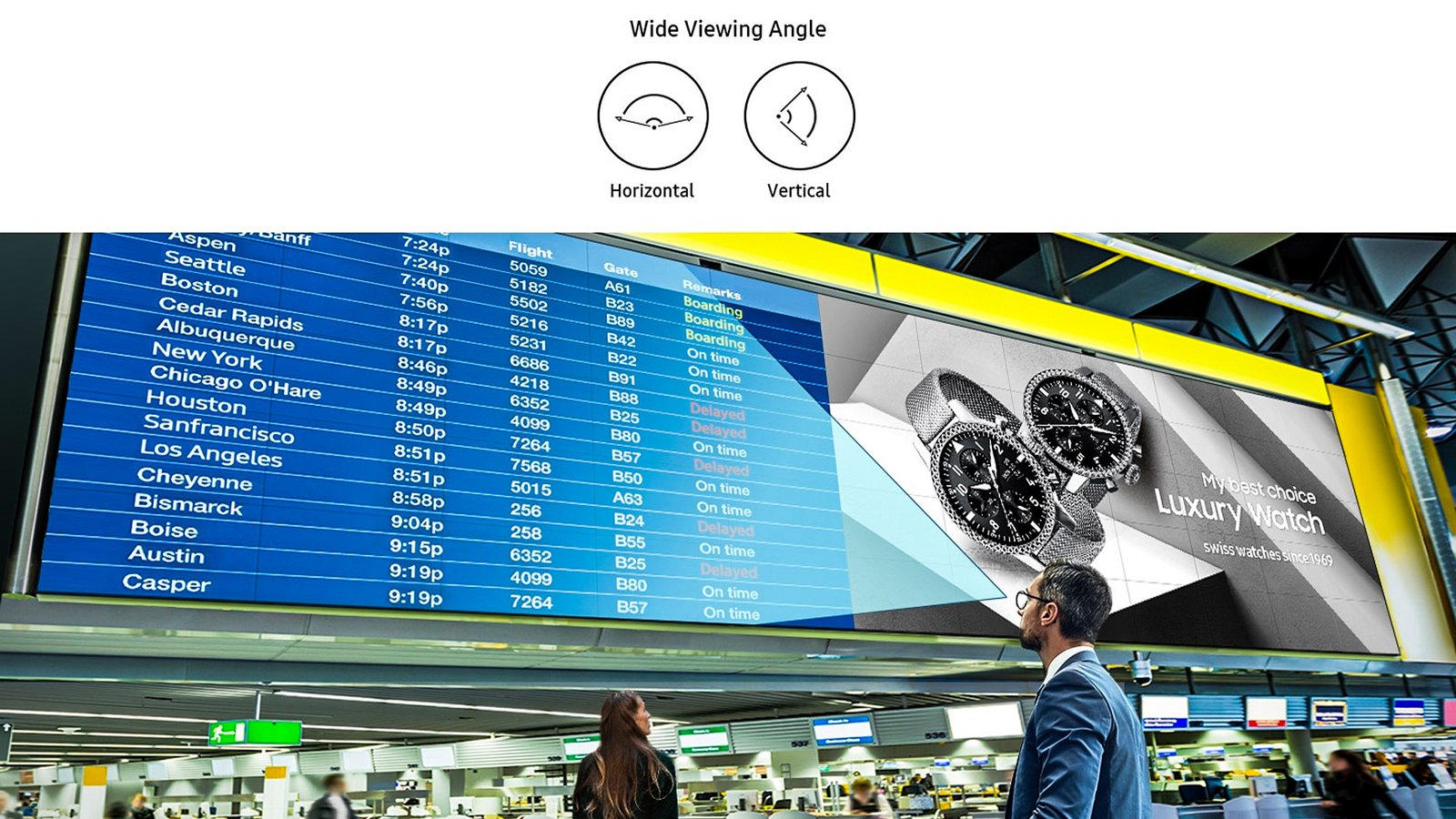 Samsung Display - Video Wall - VH55-R - Section Image - Exceptional Viewing Angles