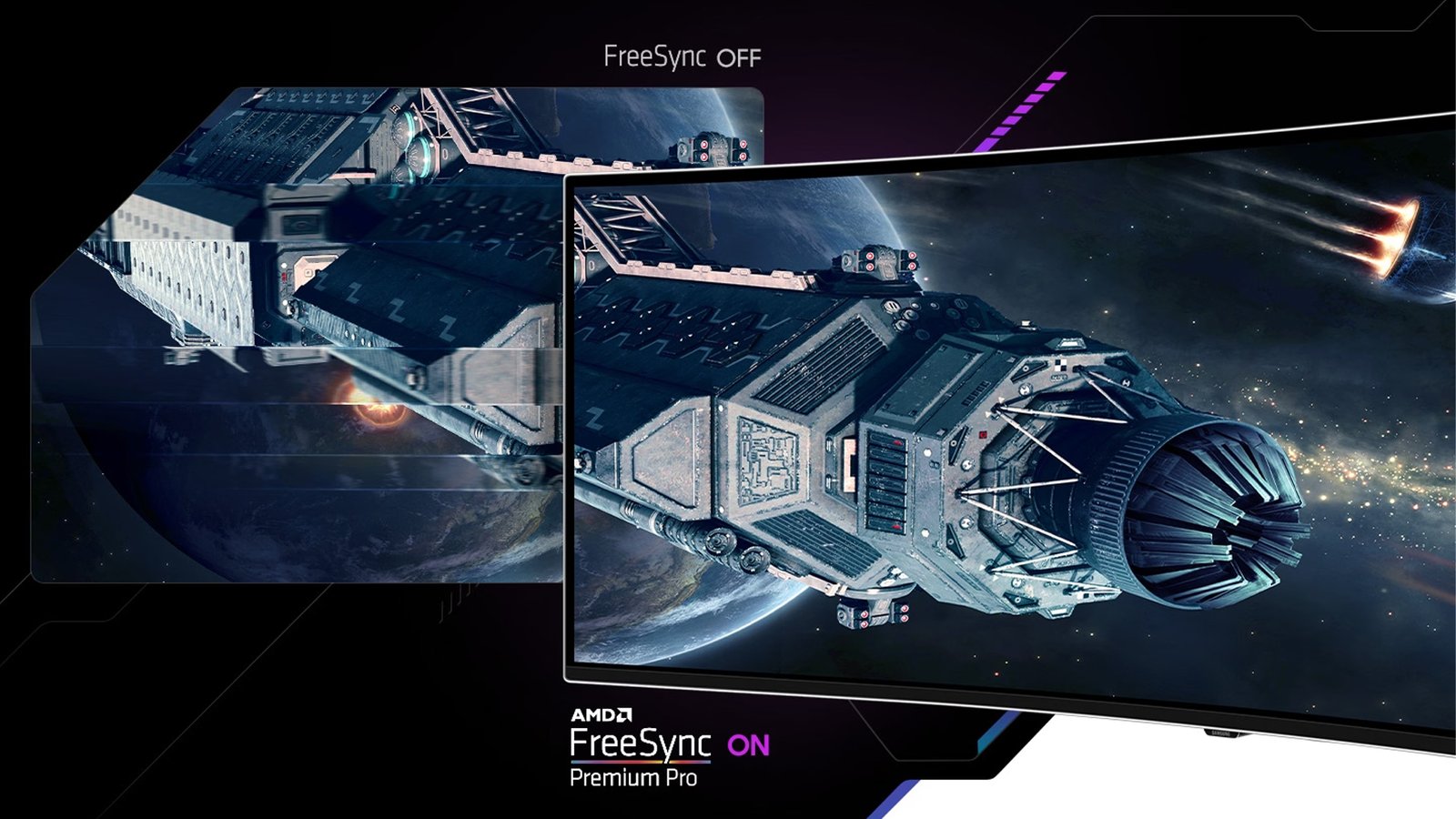 Odyssey G93SC 49 Inches - Section Images - Smooth Action with FreeSync Premium Pro