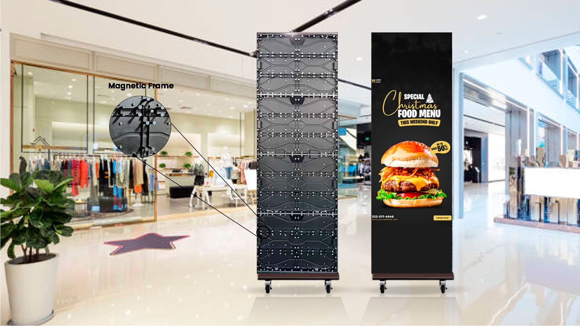 Quick Access with Magnetic Frame Indoor SMD Digital Standee