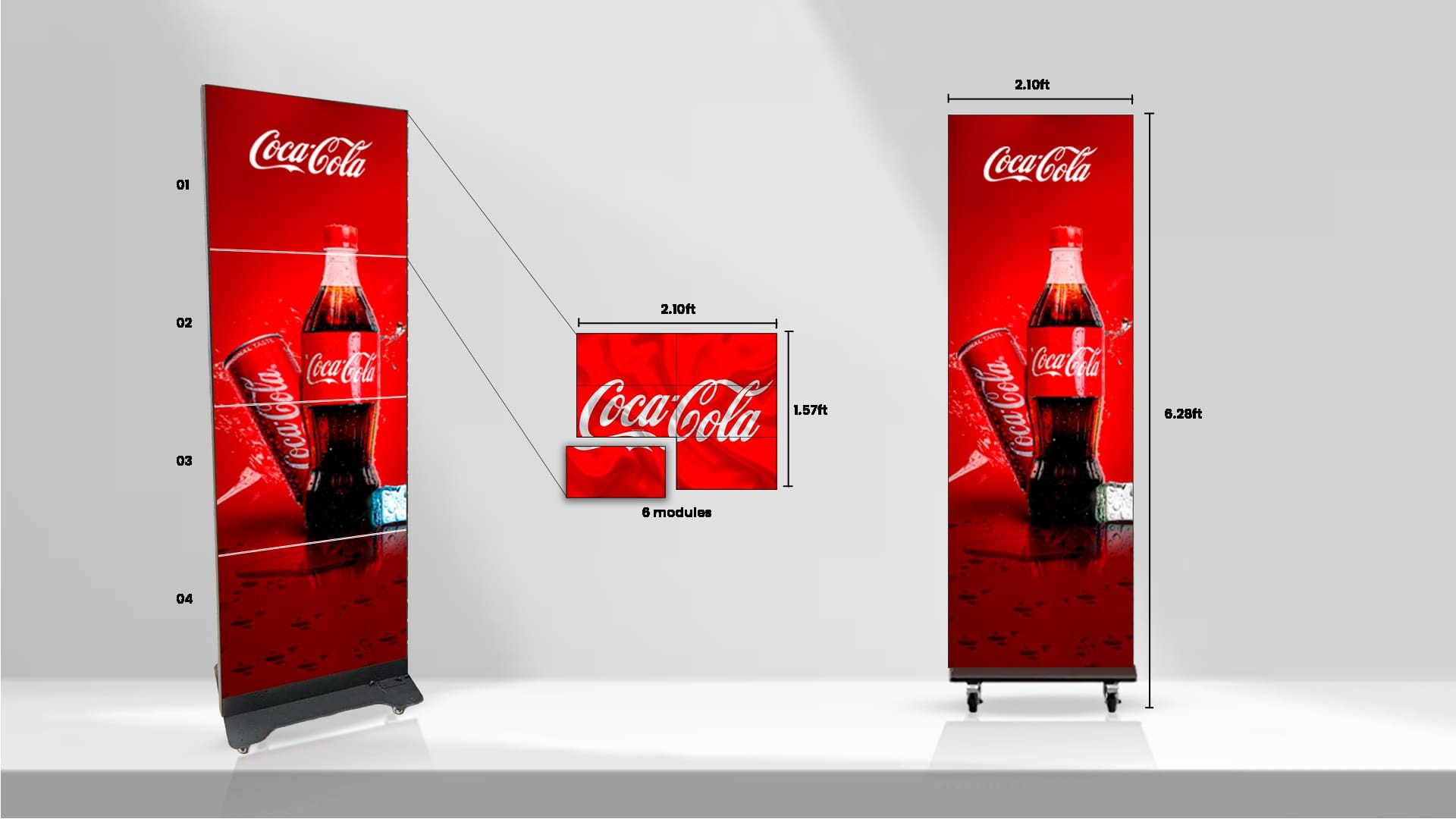 Total Screen Size Indoor SMD Digital Standee