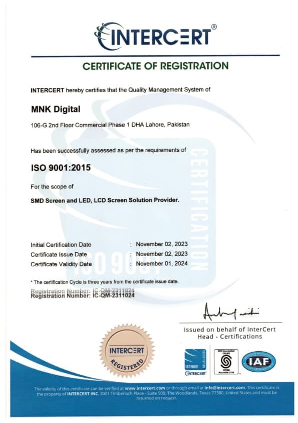 MNK Digital Authoriation Certificate ISO