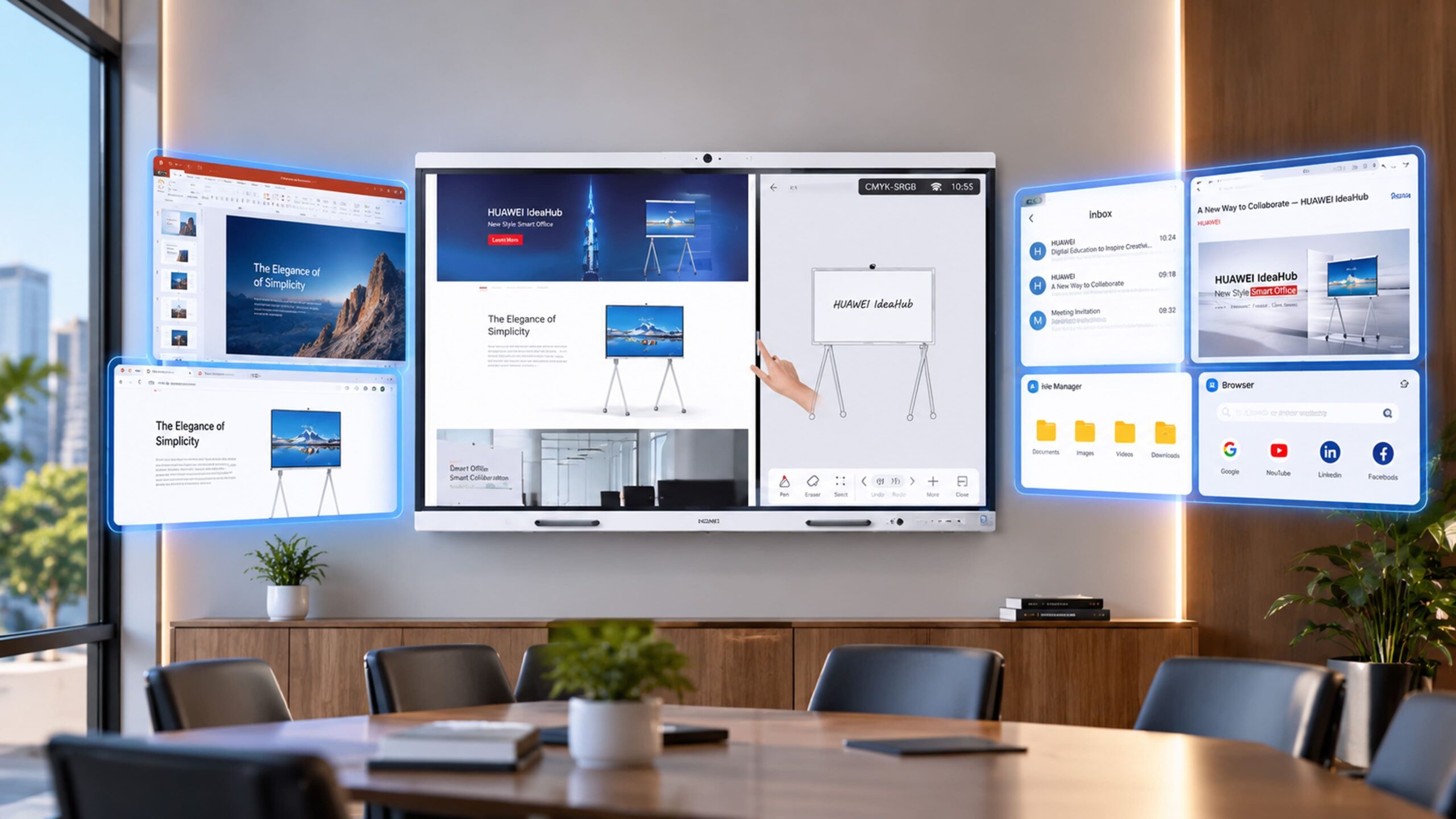 Multi-Window for Efficient Multitasking - Huawei Ideahub B3 Interactive Screen